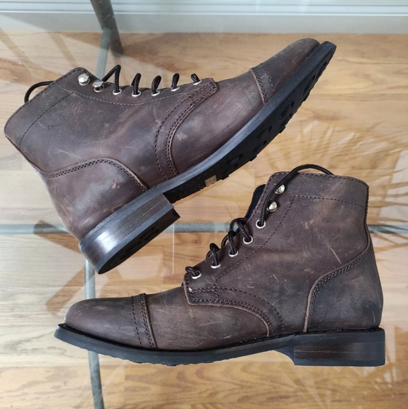 Thursday Boot Company Women 8 Captain Suede Leather Ankle Boots Lace Up - Picture 6 of 12